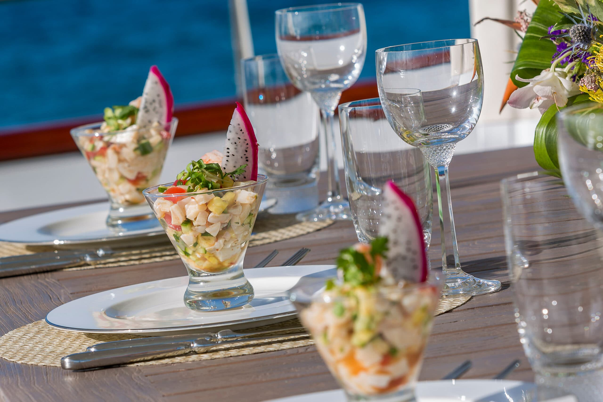 Fresh provisions prepared for a yacht