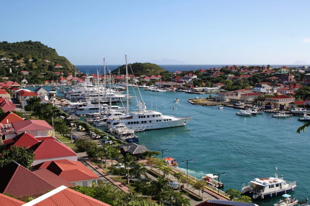 Gustavia harbour viewed from above